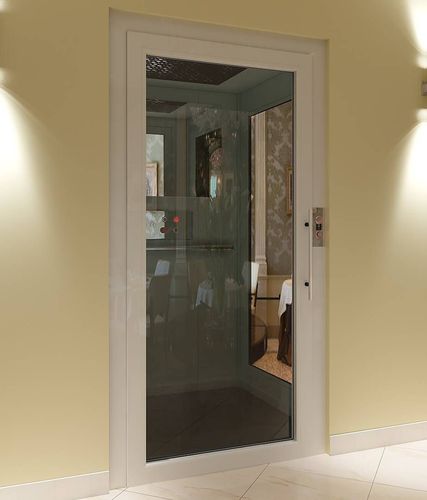 Elevatore Verticale Sirio con porte a battente panoramiche in alluminio a taglio termico